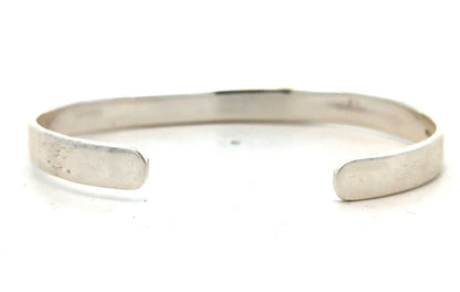 Designer MF 925 Sterling Silver Opal Inlay Open Oval Cuff Bangle Bracelet