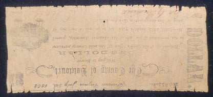 1862 $1 County of Botetourt, Fincastle, Virginia Obsolete Currency Bank Note
