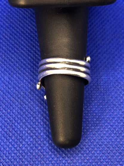 Taxco Mexico RJP 925 Sterling Silver Wrap Texture Statement Finger Ring