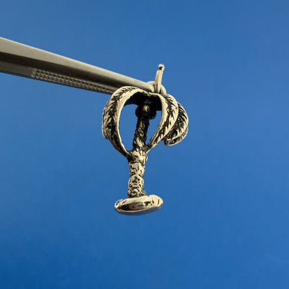 Vintage 925 Sterling Silver Date Palm Banana Tree Ocean Tropical Bracelet Charm