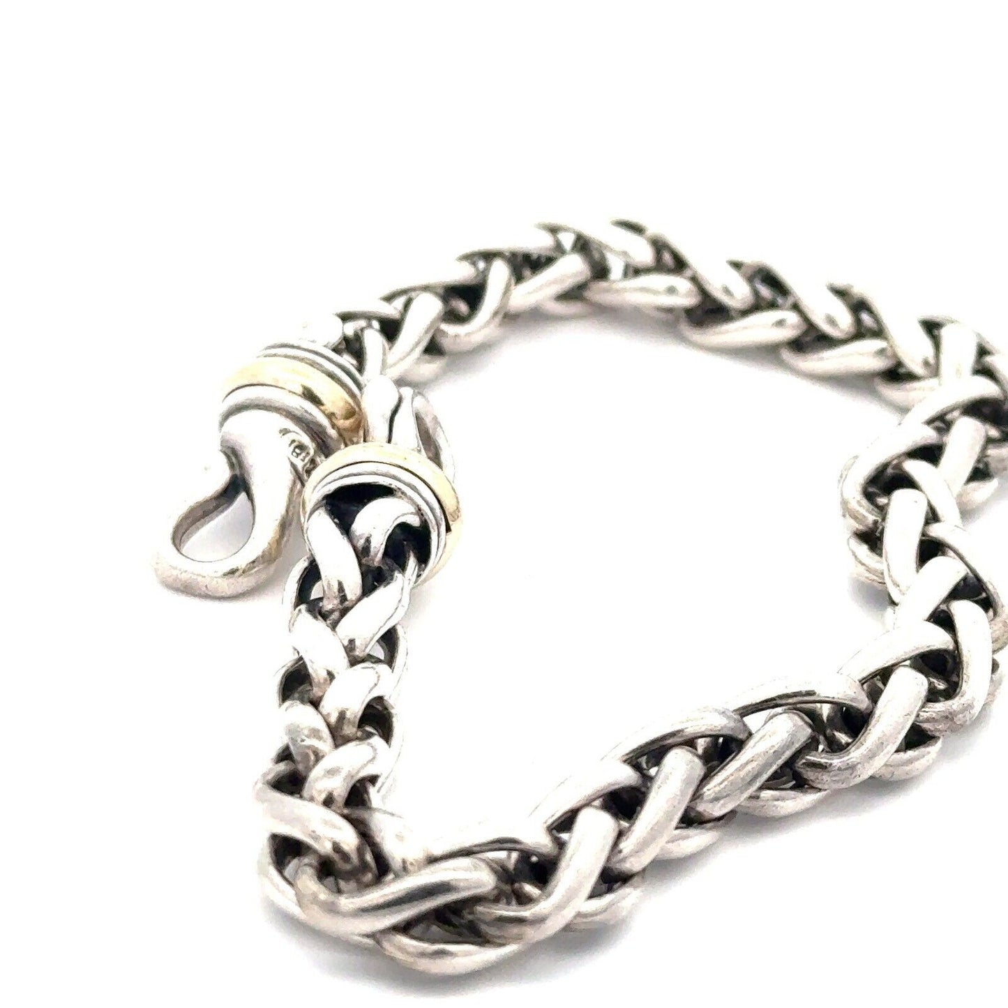 David Yurman 925 Sterling Silver 18K Yellow Gold Cable Classics Chain Bracelet