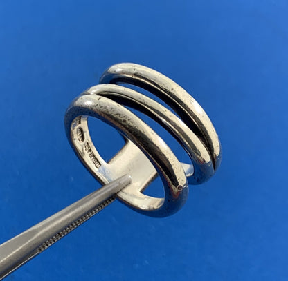 Tiffany & Co Italy 925 Sterling Silver Diagonal Infinity Wide Band Size 6.5 Ring