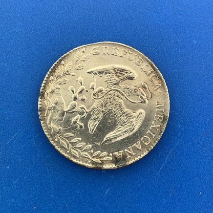 1892 Ga Guadalajara 8 Reales J.S. .903 Silver Mexico Better Date Coin