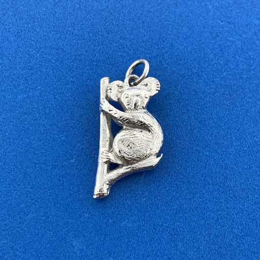 925 Sterling Silver Koala Bear In Tree Australia Dangle Bracelet Charm