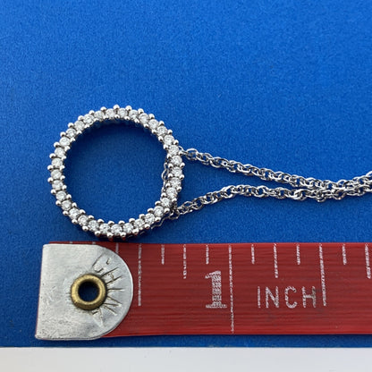 Designer 14K White Gold Diamond Infinity Eternity Anniversary Pendant Necklace