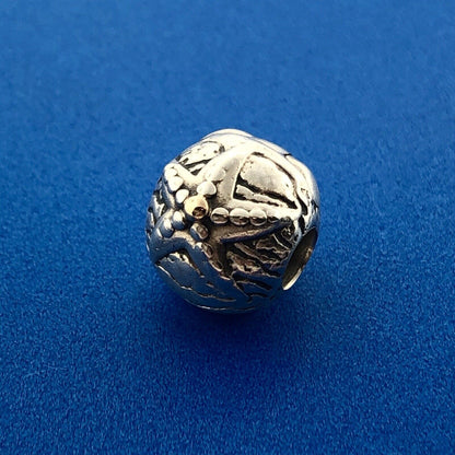 Authentic PANDORA Sterling Silver 14K Yellow Gold Starfish Clip Charm 791164 RET