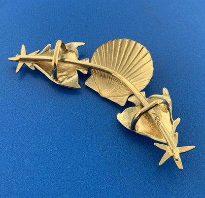Courtney Peterson 925 Sterling Silver Two Tone Fish Shell Ocean Slide Pendant