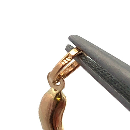 Estate 14K Yellow Gold Italian Horn Prosperity Good Luck Charm Pendant