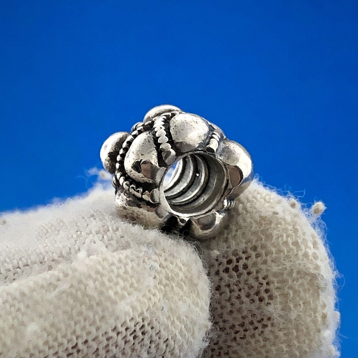 Authentic PANDORA Moments 925 Sterling Silver Journey #790401 Pebbled Bead Charm