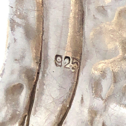 925 Sterling Silver Modernist Wave Statement Wide Bangle Bracelet