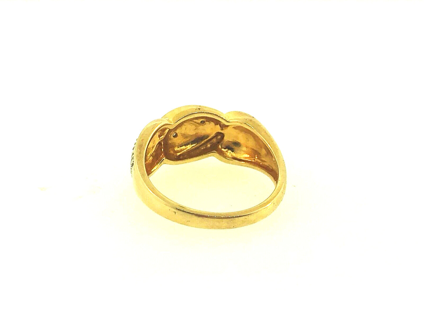 925 Sterling Silver Vermeil Diamond Illusion Statement Band Ring