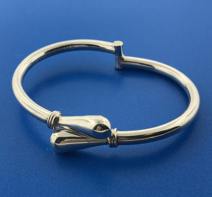 Vintage Taxco Mexico Sterling Silver 925 Modernist Clamper Hinge Cuff Bracelet