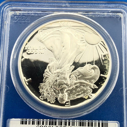 1993 P Proof Silver Eagle 999 Fine Silver PCGS PR70 DCAM Deep Cameo