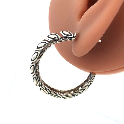 Designer John Hardy 925 Sterling Silver Padi Round Hoop Earrings