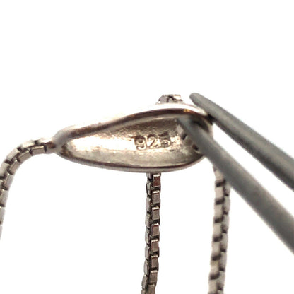 Designer Italy 925 Sterling Silver Cubic Zirconia Ball Charm Lariat Necklace