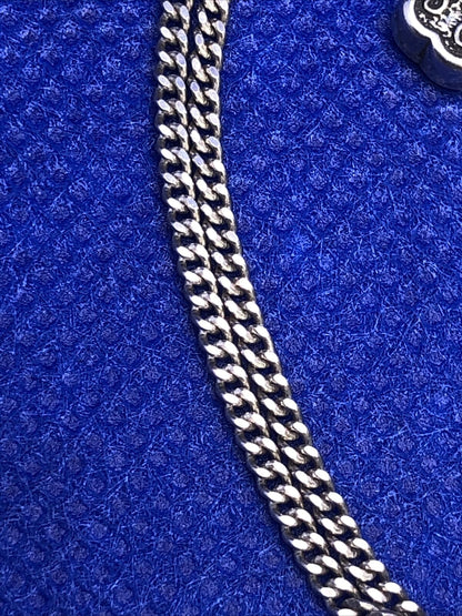 Designer P. Lux 925 Sterling Silver Scroll Detail Cross Pendant & Chain Necklace