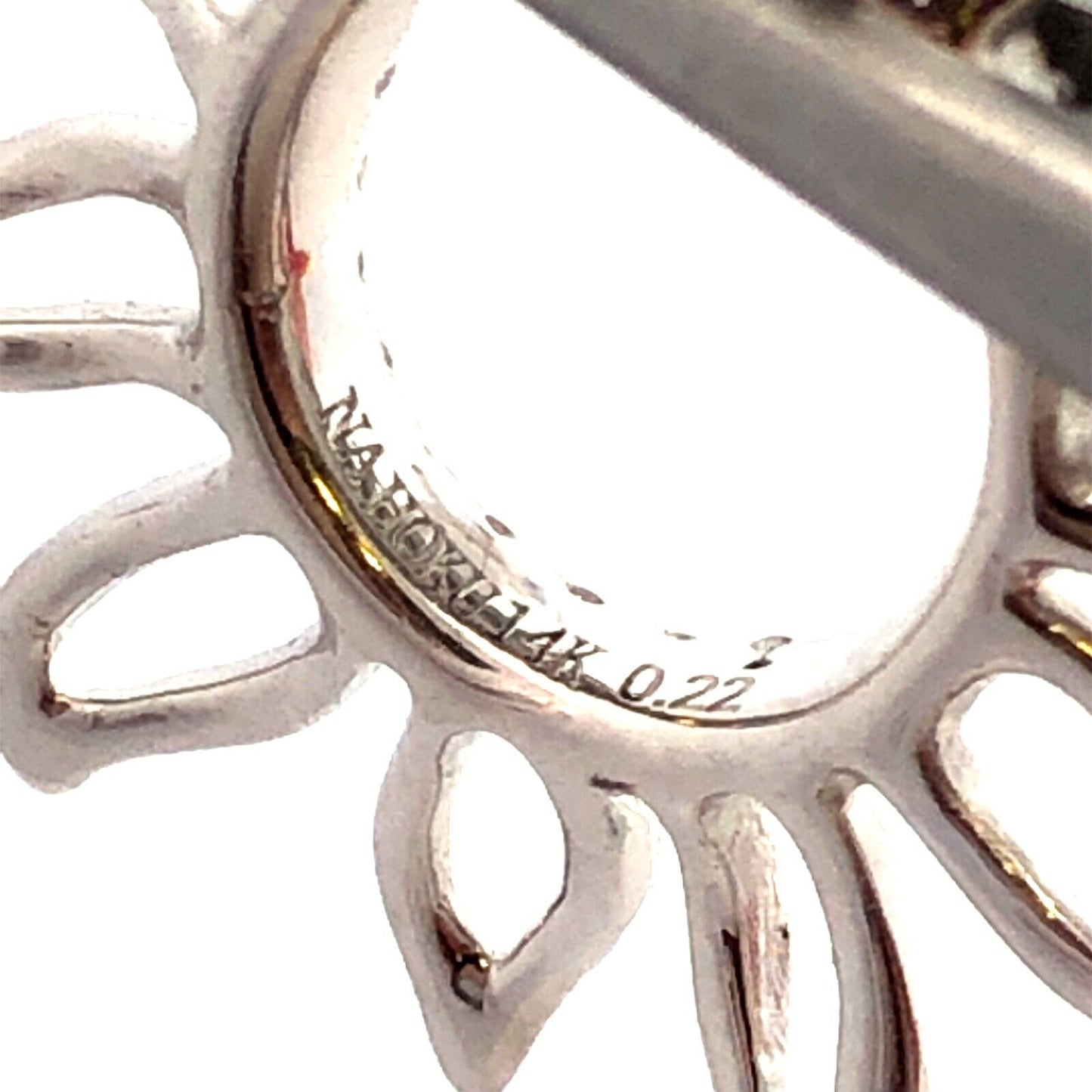 Designer NA HONKU 14K White Gold Round Diamond Sun Rays Summer Pendant