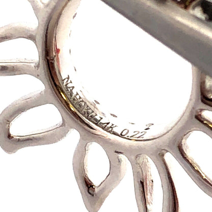 Designer NA HONKU 14K White Gold Round Diamond Sun Rays Summer Pendant