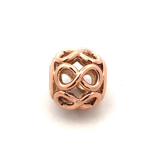 PANDORA ALE 925 Sterling Silver Rose Gold Vermeil Infinite Shine Charm 781872