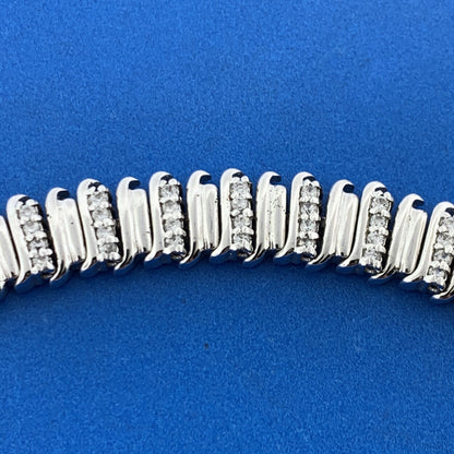 Designer 925 Sterling Silver Pave Diamond Statement Tennis Bracelet