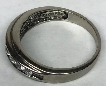 Unisex Sterling Silver 925 Cubic Zirconia Wedding Bridal Anniversary Band Ring