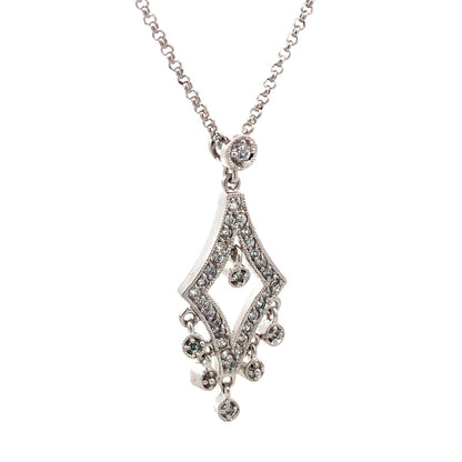 Designer 925 Sterling Silver Round Cubic Zirconia Statement Pendant Necklace