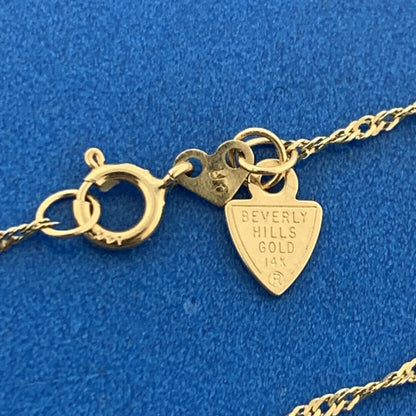 Beverly Hills Gold 14K Yellow Gold Twisted Diamond Cut Rope Chain Anklet Bracelet