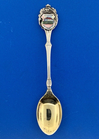 Collins & Cook Sterling Silver Enamel London Old Curiosity Shop Souvenir Spoon