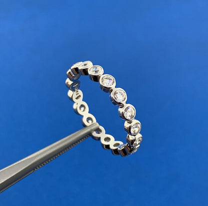 Stackable Sterling Silver .925 Round Cubic Zirconia Eternity Bridal Size 8 Ring