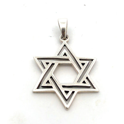 925 Sterling Silver Israel Star Of David Jerusalem Star Statement Pendant