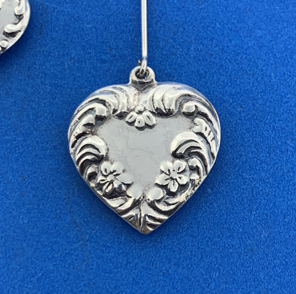 Designer 925 Sterling Silver Multiple Textured Heart Drop Dangle Pendant