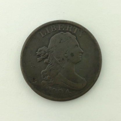 1804 P Draped Bust Copper Half Cent Early US Copper Better Key Philadelphia Coin