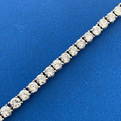 Sparkling SETA Sterling Silver Round Cubic Zirconia Statement Tennis Bracelet