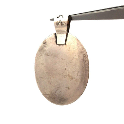 Native American 925 Sterling Silver Black Onyx Storyteller Statement Pendant