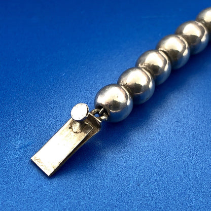 Vintage Taxco TD-29 Sterling Silver 925 Graduated Bead Ball Statement Necklace