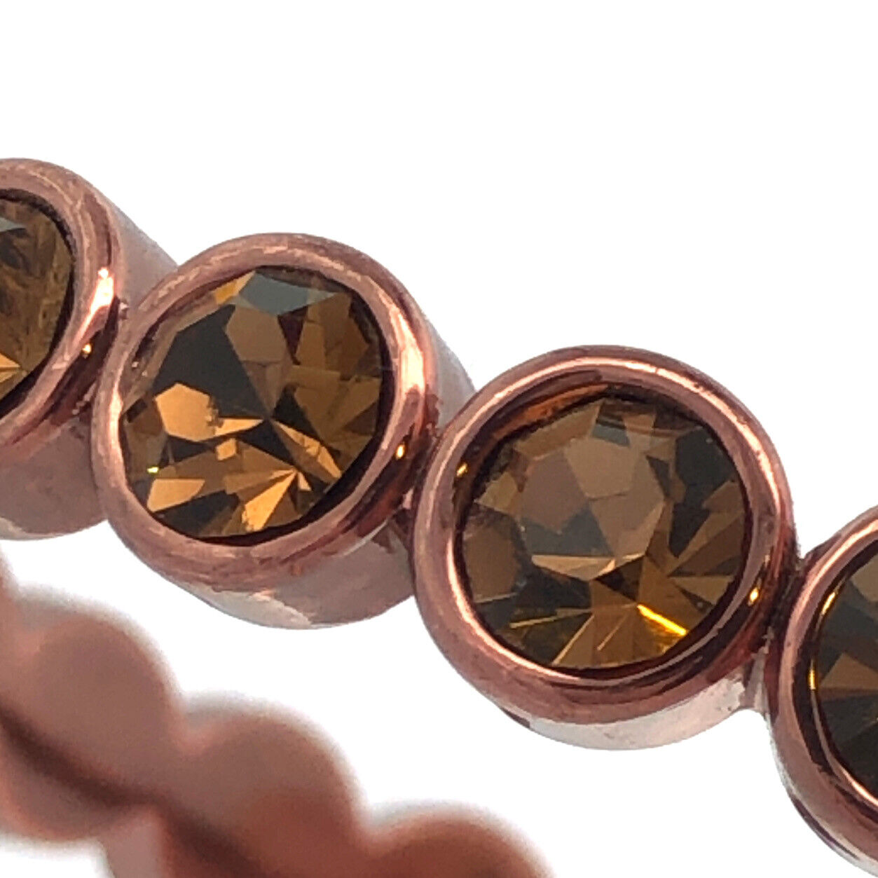 Graziano Bronze Copper Tone Brown Cubic Zirconia Set Of Five Bangle Bracelets