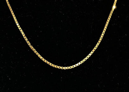 Designer NC 14K Yellow Gold Box Chain Necklace
