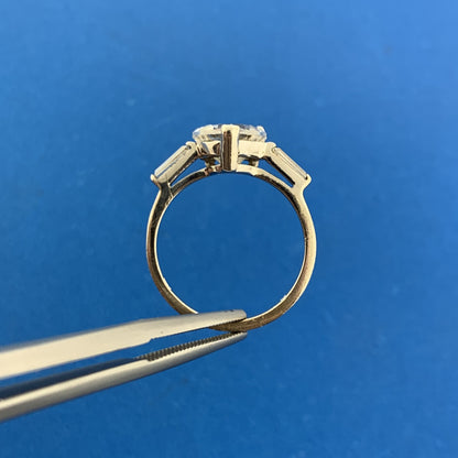 Sparkling 925 Sterling Silver Cubic Zirconia CZ Heart Solitaire w/ Accents Ring