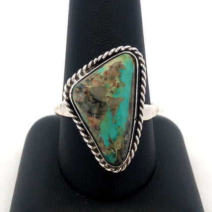 Native American Unsigned Old Pawn 925 Sterling Silver Turquoise Cabochon Ring
