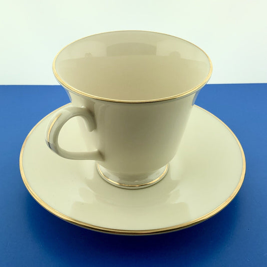 Vintage Lenox Hayworth Pattern Cosmopolitan Collection Tea Cup & Saucer Set of 2
