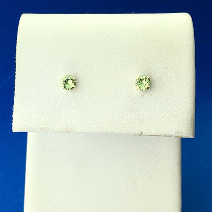 Jacmel Mauritius JCM 14K Yellow Gold Peridot August Occasion Stud Earrings