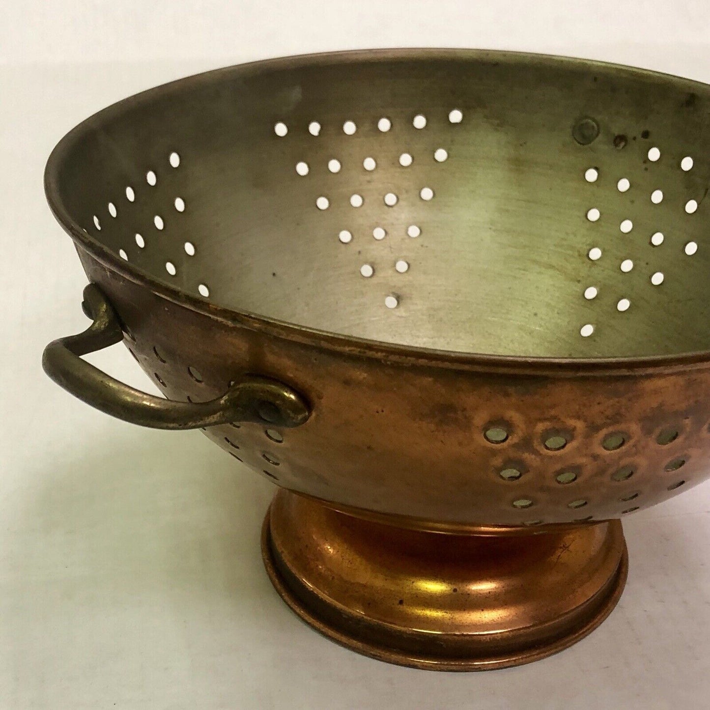 Vintage ODI Portugal Copper Brass Farm Wedding Country Kitchen Strainer Colander