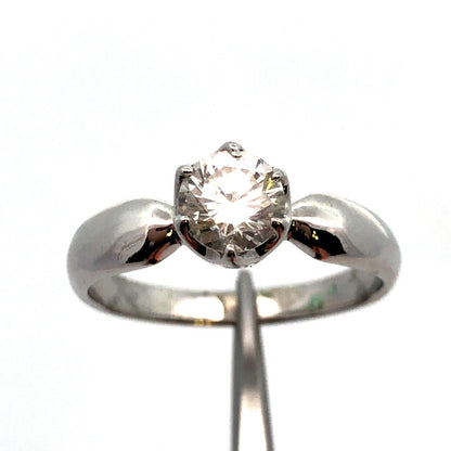 Designer 925 Sterling Silver Round Cubic Zirconia Solitaire Engagement Ring