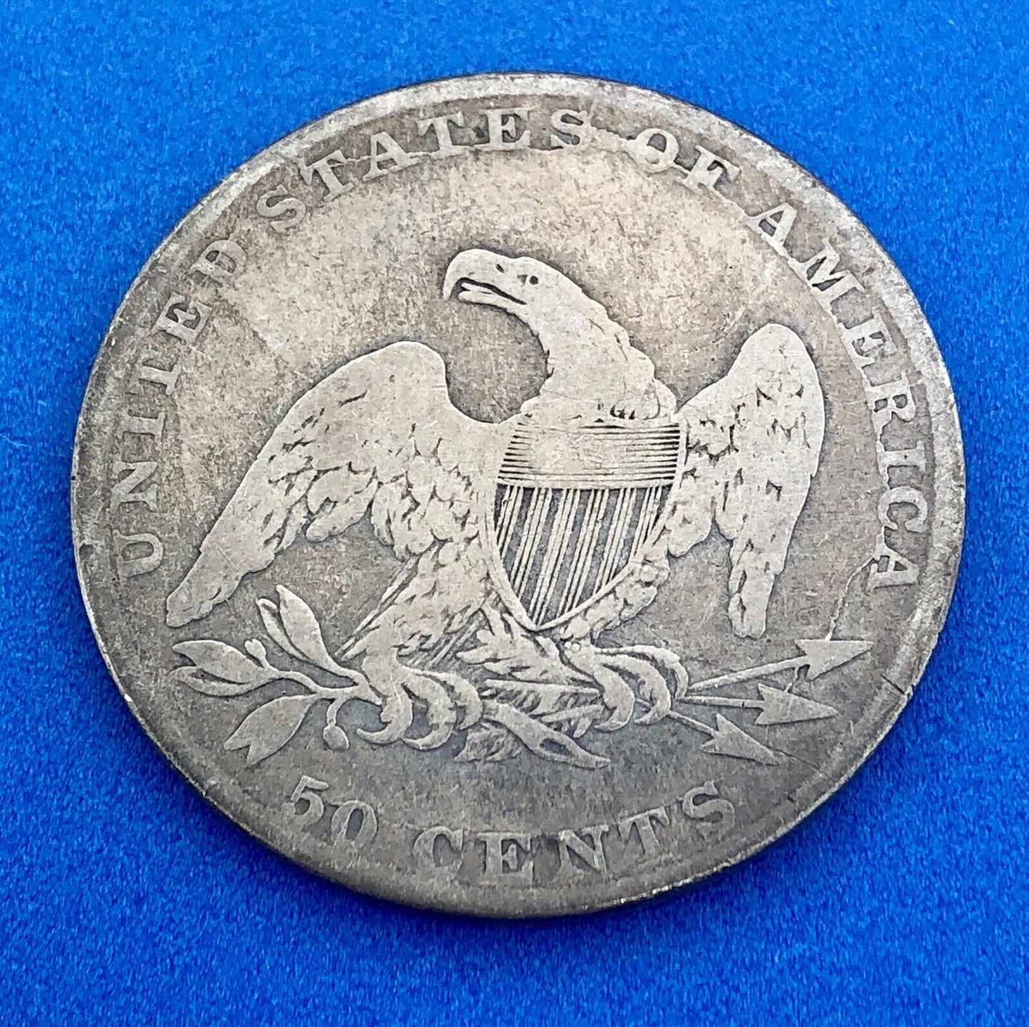 1837 P Capped Bust Reeded Edge Silver Half Dollar 50 Cents Two Year Type Coin