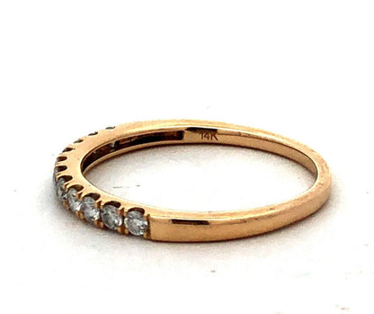 STC 14K Yellow Gold Round Diamond Wedding Anniversary Stackable Band Ring