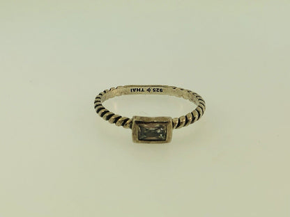 Vintage Silpada Sterling Silver 925 White Topaz Stackable Band Ring