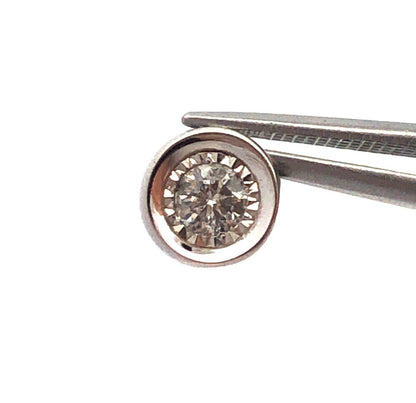 Designer ZEI 10K White Gold Diamond Solitaire Slide Charm Pendant