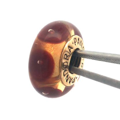 Authentic Pandora 14K Yellow Gold Murano Mystic Bead Retired Charm 750402