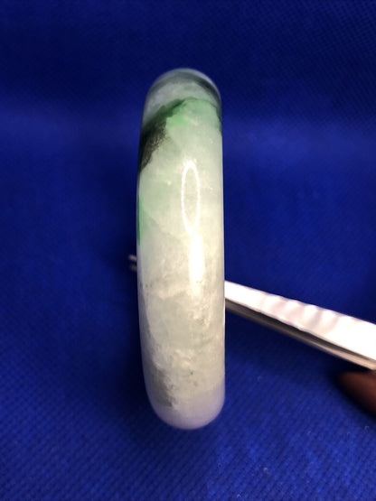 Vintage 3-Piece Green & White Quartz Stackable Bangle Bracelets