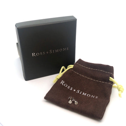 Designer Ross + Simons 14k White Gold Round Diamond Friction Back Stud Earrings